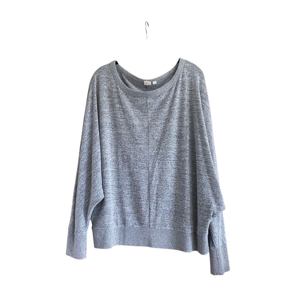 Gap Pullover Batwing Grey Long Sleeve Top Size Large